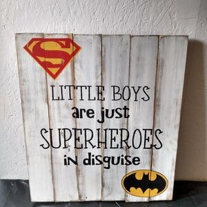 Superhero Wall Decor with Red and Yellow Accents